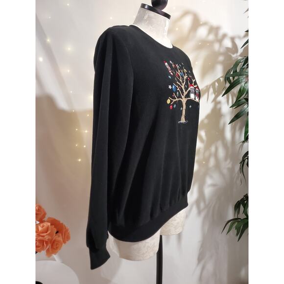 Alfred Dunner NWT Womens Christmas Owl Beaded Embellished Fleece Sweater Size S - Picture 4 of 10